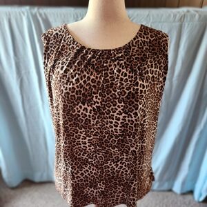 Roz & Ali Animal Print Sleeveless Blouse